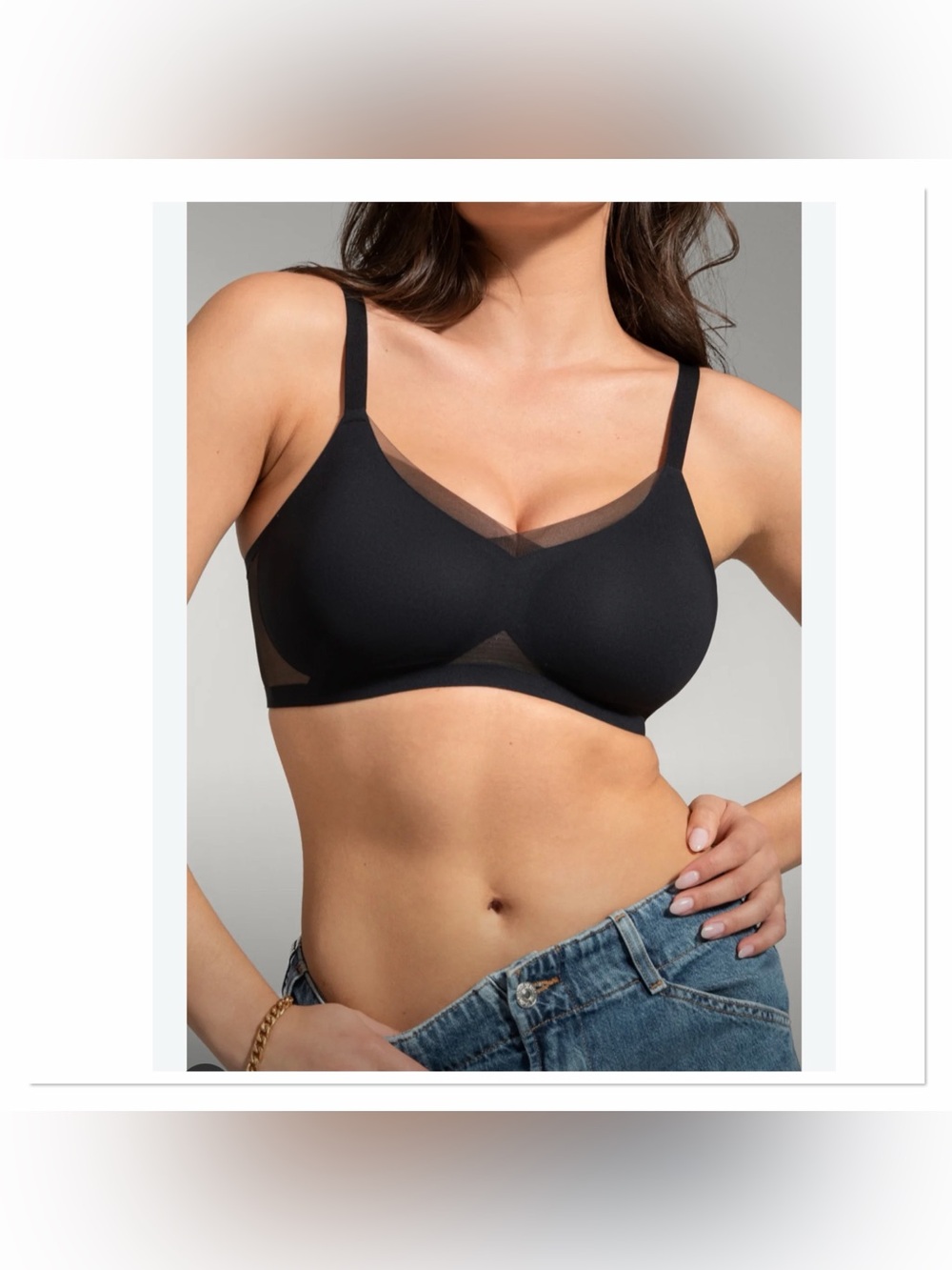 HONEYLOVE Black Wireless ‘Crossover’ Bra